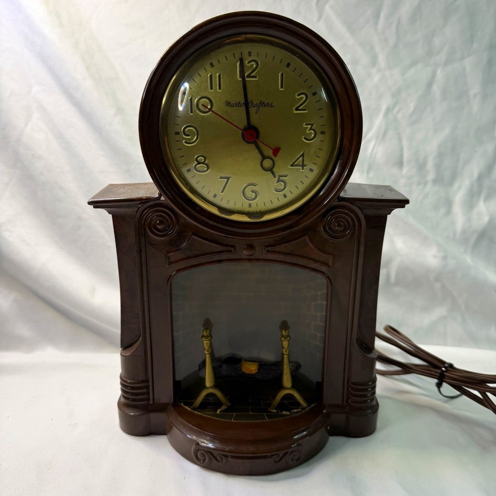 Mastercrafters 272 Fireplace Mantel Clock Bim-Bam Chime Analog Brown For Parts